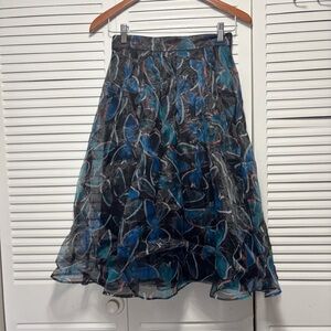 Anthropologie Moulinette Soeurs Midnight Butterfly Organza Skirt Size 0
